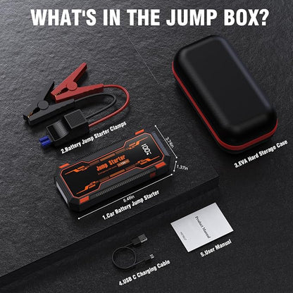 Car Jump Starter 6000A Car Battery Jump Starter Portable, 12V Battery Jumper - Image 7