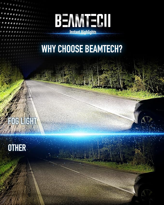 BEAMTECH 9006 Bulbs, Fanless In Line HB4 Fog Light Bulb 6500K Xenon White Fog - Image 8