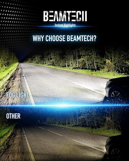 BEAMTECH H7 Fog Light Bulb Fog Light 6500K Xenon White Fanless In Line Pack Of 2 - Image 2