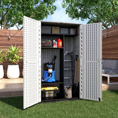 ADDOK Outdoor Storage Cabinet Waterproof, Outdoor Storage Sheds - Image 6