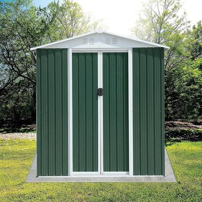 6x4 FT Outdoor Metal Storage Shed, Waterproof Outside Garden Sheds w/Lockable - Image 2