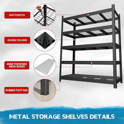 MUPATER 59.84”W × 24.02”D × 71.65”H Heavy Duty Metal Storage Shelves, 3000 LBS - Image 7