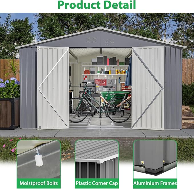 Large Outdoor Storage Shed, Utility Tool Shed Storage House - Image 5
