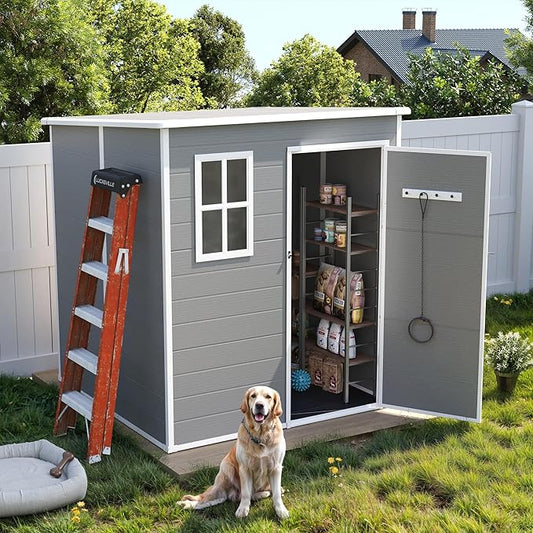 UDPATIO Resin Storage Shed 6 x 6 FT, Outdoor Garden Sheds by UDPATIO