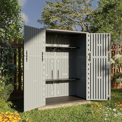 HOMSPARK Outdoor Storage Shed Weather Resistance, Patio Storage Cabinet - Image 5