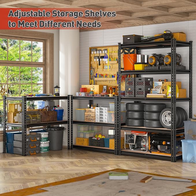 REIBII 2020LBS Storage Shelves 5 Tier Garage Shelving Heavy Duty, Adjustable - Image 3