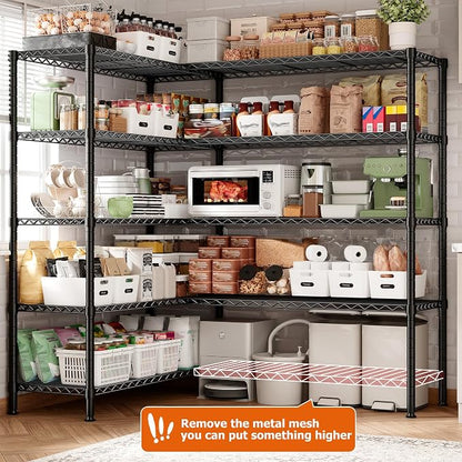 REIBII 1600LBS Storage Shelves Metal Shelving 5 Tier Wire Shelving Unit - Image 4