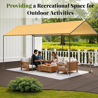 Carport, 10‘ x 20’ Heavy Duty Portable Garage All-Season Car Canopy w/Removable - Image 4