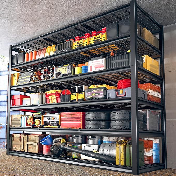 REIBII 60" W Garage Shelving, 2900LBS Storage Shelves, 6 Tier Heavy Duty - Image 8
