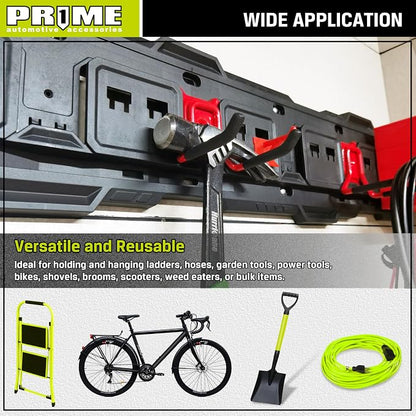 PR1ME 11 pcs Garage Storage Wall Mount Organizer Kit, Garage Storage Wall Rails - Image 7