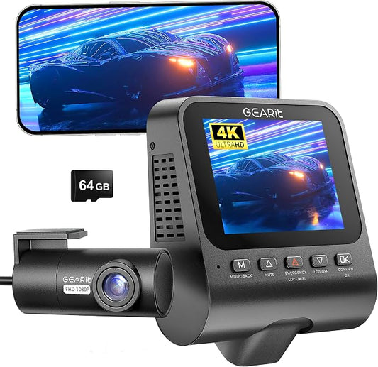 GEARit 4K Dual Dash Cam Front and Rear Camera by GEARit