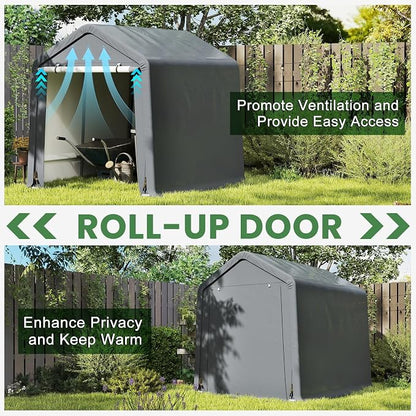 Tangkula 8x6.5Ft Portable Shed, Outdoor Storage Shelter - Image 3