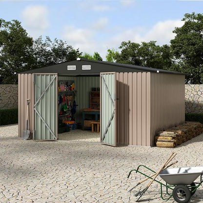 10x12 FT Metal Storage Sheds Outdoor, Metal Yard Sheds Garden Shed Kit - Image 9