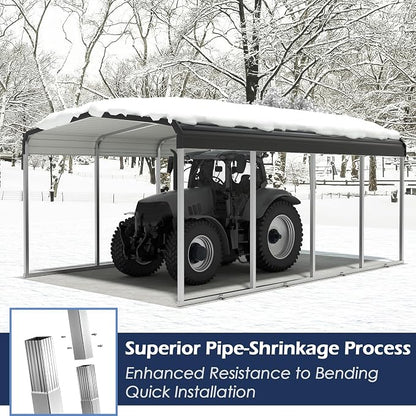Xilingol 12x20 FT Metal Carport, Heavy Duty Carport Canopy - Image 3
