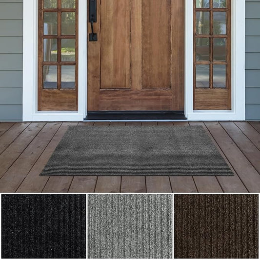 iCustomRug Spartan Weather Warrior Indoor/Outdoor Utility Ribbed Carpet Runner by iCustomRug