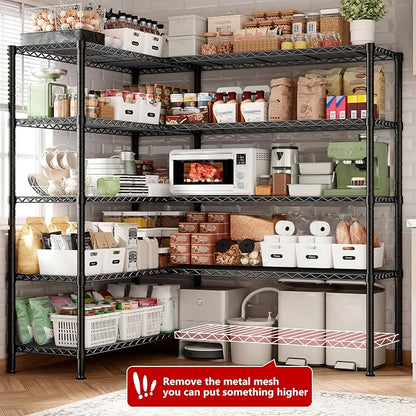 REIBII 70"W Storage Shelves Load 1600LBS, Metal Shelving 5-tier Wire Shelving - Image 5