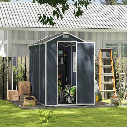 MyVoice 8x4 FT Outdoor Resin Storage Shed - Image 7