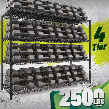 68.1"W Storage Shelves 2500LBS Wire Shelving Unit, Garage Shelving Heavy Duty - Image 4