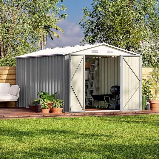 Patiowell 12 x 8 FT Outdoor Storage Shed, Steel Shed Storage House by Patiowell