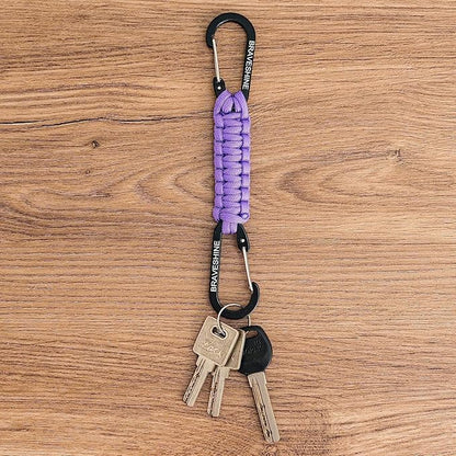 BRAVESHINE Paracord Keychain Carabiner Clip, D Ring Lanyard Hanger Stroller Hook - Image 5