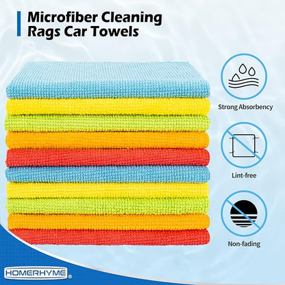 HOMERHYME Microfiber Cleaning Cloth, 100 Pack Cleaning Rags Microfiber Towel - Image 3