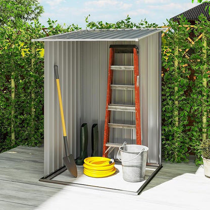 Outsunny 3.3' x 3.4' Outdoor Storage Shed, Metal Garden Tool House - Image 6