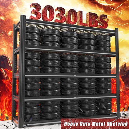 48" W Metal Garage Shelving 5 Tier Storage Shelves Heavy Duty 3030LBS - Image 5