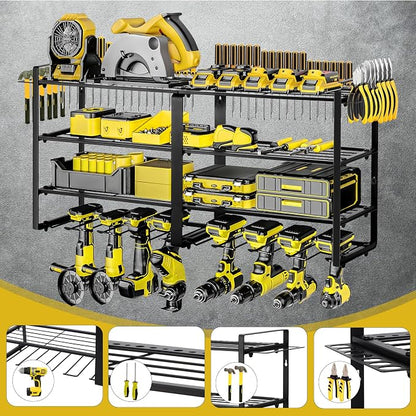 Metal Power Tool Organizer, Space-Saving Wall-Mounted Power Tool Rack, Holds 8 - Image 3