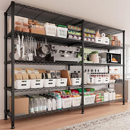 REIBII 1600LBS Storage Shelves Metal Shelving 5 Tier Wire Shelving Unit - Image 2