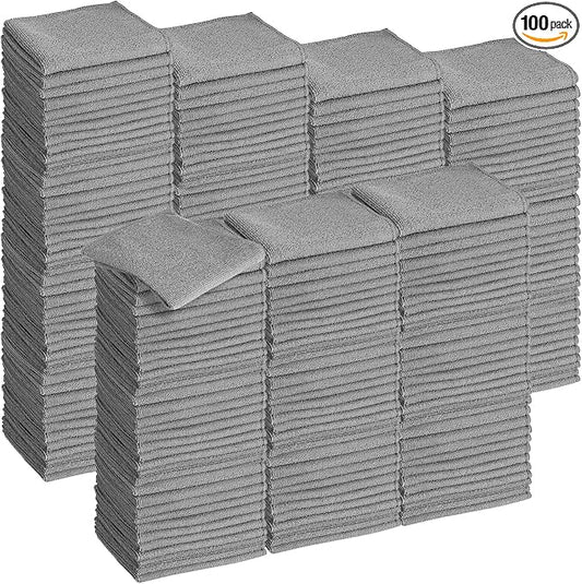 Tenare 100 Pack 12'' x 12'' Microfiber Cleaning Cloths Reusable Cleaning Rags by Tenare