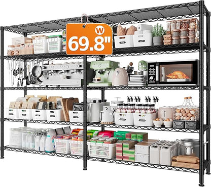 REIBII 1600LBS Storage Shelves Metal Shelving 5 Tier Wire Shelving Unit by REIBII