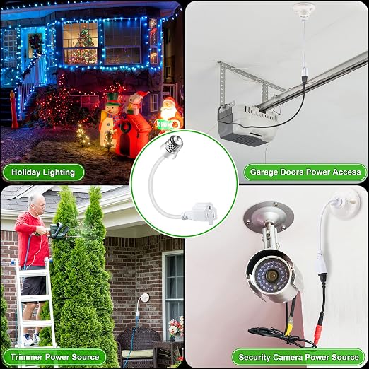 Feekoon 1 Pack 3 Outlet Light Socket Adapter, Convert E26/E27 Bulb Socket to 3 - Image 7