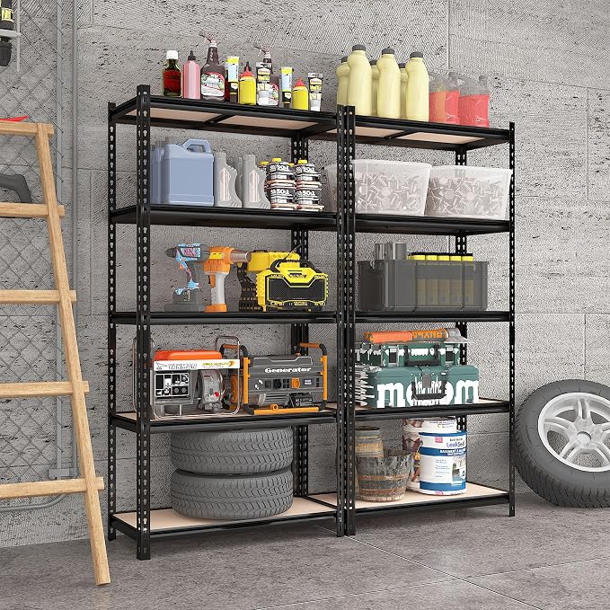72" H Metal Storage Shelves 1500LBS Heavy Duty, 5 Tier Garage Shelving Unit - Image 2