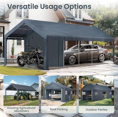 PHI VILLA 13'x24'x9.6' Outdoor Portable Storage Shelter Shed Garage - Image 6
