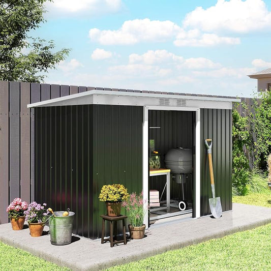 Outsunny 9' x 4' Outdoor Storage Shed, Metal Garden Tool House by Outsunny