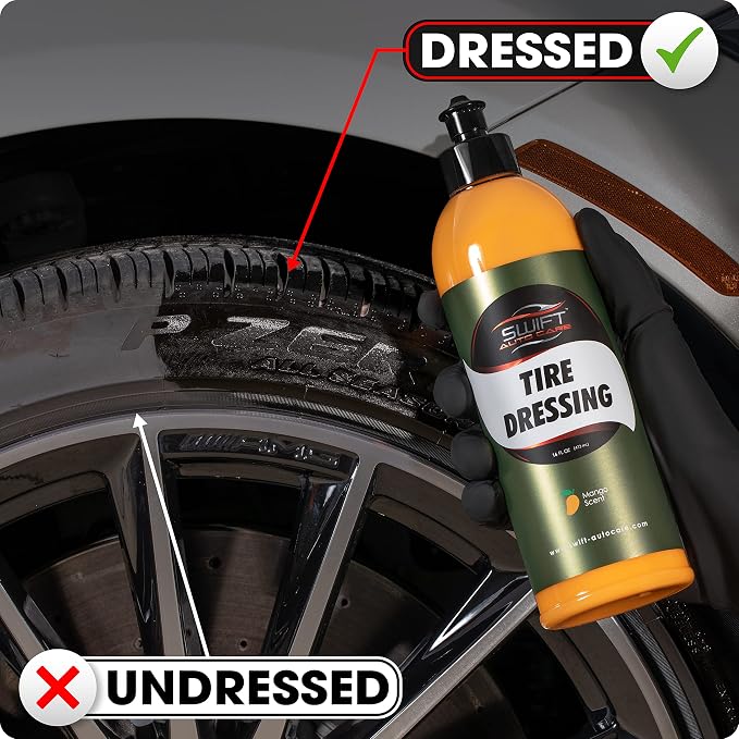Swift Tire Dressing – Long Lasting High-Gloss Tire Shine Gel w/No Sling | - Image 3