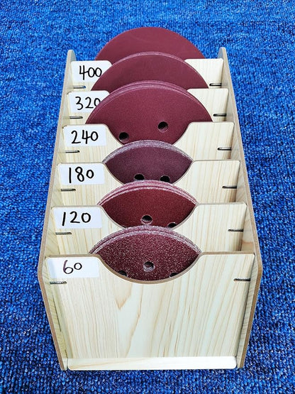 6-Tier Hanging Wooden Sandpaper Storage Holder, Sandpaper Organizer - Image 5