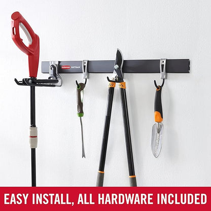 Rubbermaid FastTrack Garage Storage Utility Hooks 5 Piece Black All in One Rail - Image 3