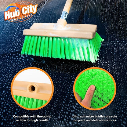 Hub City Industry 10- inch Car Wash Brush, Bi- Level Brush, Soft Nylon Bristle - Image 5