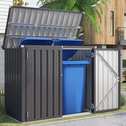 AECOJOY Outdoor Trash Can Storage Shed, 46 Cu.Ft Outside Garbage Can Storage by AECOJOY