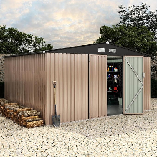 10x12 FT Metal Storage Sheds Outdoor by RELJOFUM