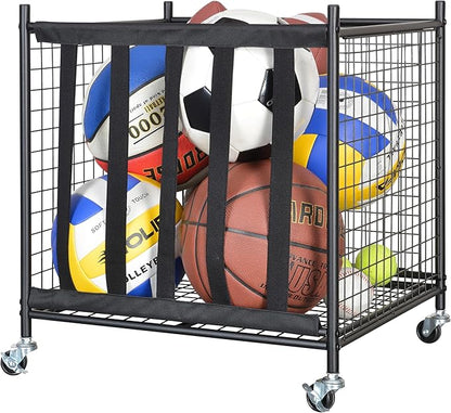 Snail Garage Sports Equipment Storage Organizer Sports Ball Storage Rolling Cart by SNAIL