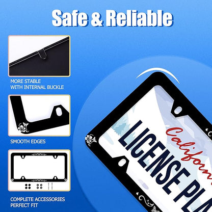 Butterfly Hibiscus License Plate Frame License Plate Stainless Steel Parts - Image 2