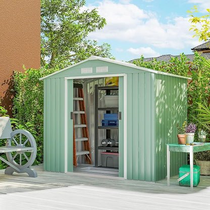 Outsunny 7' x 4' Outdoor Storage Shed, Garden Tool Metal Shed by Outsunny