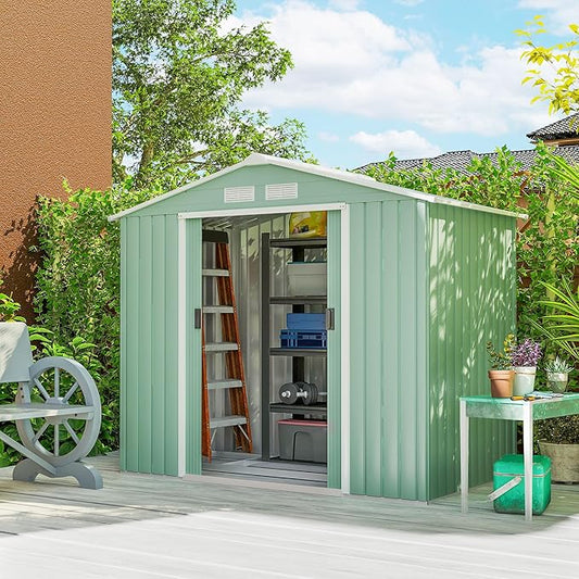 Outsunny 7' x 4' Outdoor Storage Shed, Garden Tool Metal Shed by Outsunny