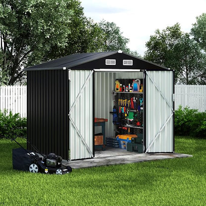 8x10 FT Metal Storage Sheds Outdoor, Metal Yard Sheds MetalGarden Shed Kit - Image 8