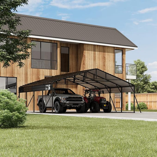 20 x 20 FT Metal Carport with Galvanized Steel Roof, Heavy Duty Metal Roof by RELJOFUM