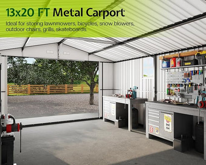 Jocisland 13.2x20.7x8 FT Heavy Duty Carport, Metal carport - Image 4