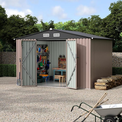 8x10 FT Metal Storage Sheds Outdoor - Image 8