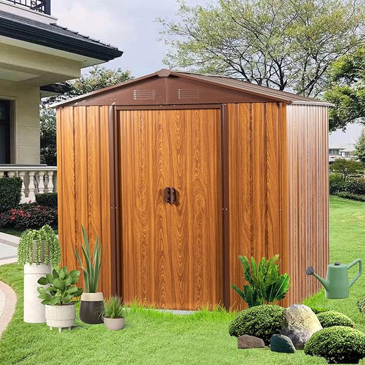 6x6 FT Outdoor Storage Shed, Metal Garden Shed by BNSPLY